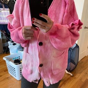 Women's tie dye ruffle sweater size xs small new